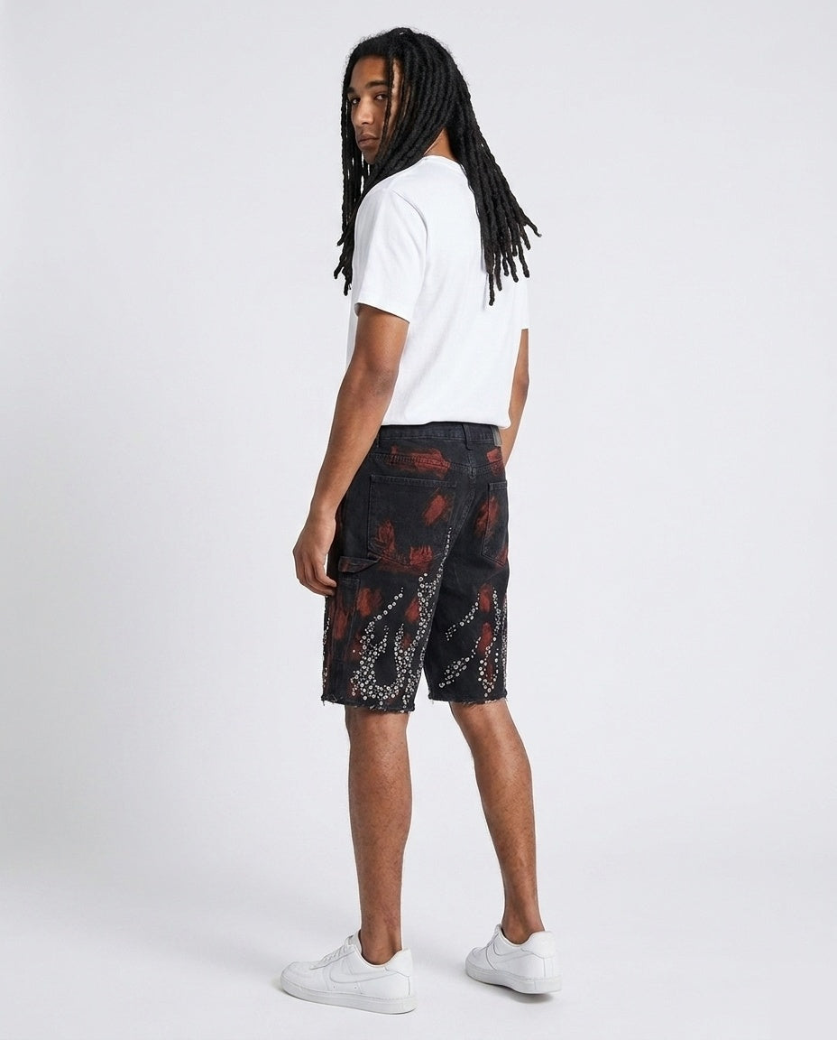 Black Flame Carpenter Shorts