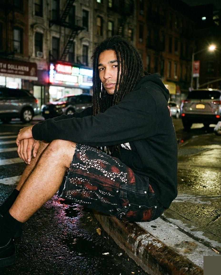 Black Flame Carpenter Shorts