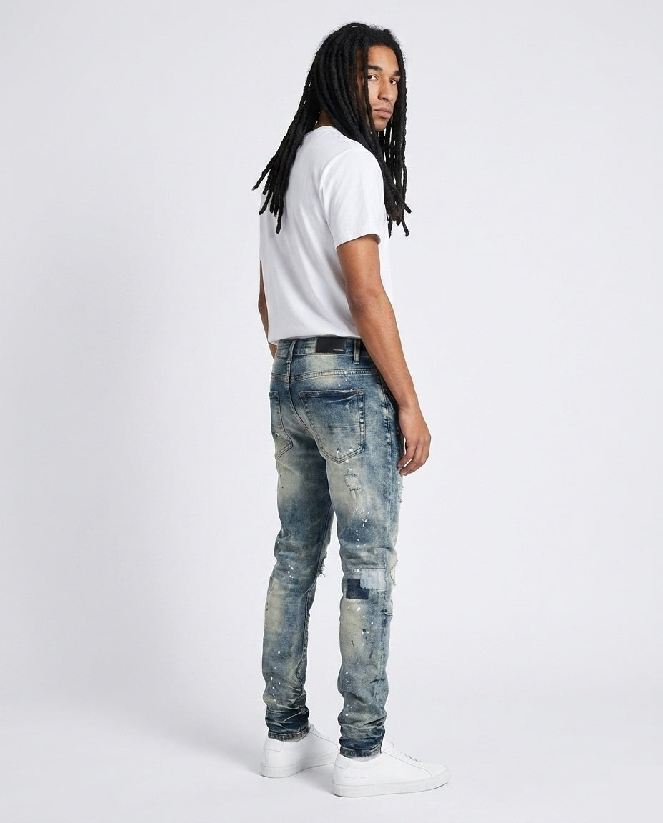 Blue Distressed Skinny Jeans